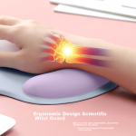 BUBM wrist guard female wrist pad hand support creative simple laptop mouse wrist support non-slip mouse pad hand guard silicone mouse pad male haze blue + purple - Image 3