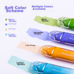 Deli soft color highlighter color eye-catching note pen handbook can use water-based marker matcha green grape 4 pieces/box SK206 - Image 6