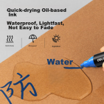 Jin Wannian oily long-head marker pen multi-purpose furniture bathroom tile punching line deep long-mouth marker pen black 10 G-09912-001 - Image 3
