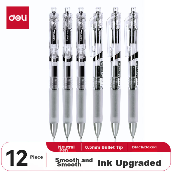 Deli thermal erasable gel pen 0.5mm full needle student fountain pen stationery crystal blue 12 pieces/box GT6