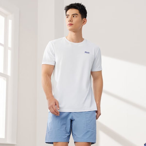 361° short-sleeved men's spring and summer pure cotton sports t-shirt loose round neck casual printed top 652519106-4