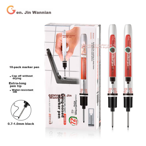 Jin Wannian marker pen large double-headed oily signature pen marker pen logistics black large-head pen (10 pieces) K-0918-001