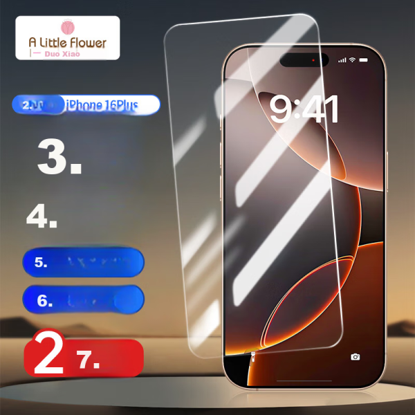 ALittleFlower is suitable for Apple 16pro anti-peep tempered film iPhone16pro mobile phone anti-peep film anti-fall anti-fingerprint ultra-thin HD full screen full coverage film enhanced version