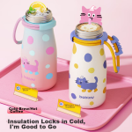 BABLOV Huabansen water cup thermos cup women's 316 stainless steel high value large capacity children's straw - Image 6