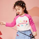 ASK JUNIOR Girls Long Sleeve T-shirt 2025 Spring Children's Letter T-shirt Raglan Bottoming Shirt White 110 - Image 4