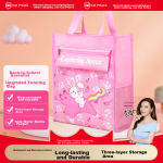 [A must-have for school] Wengu 25-piece vertical portable accordion bag A4 large-capacity file storage bag vertical multi-layer folder student test paper folder FQB-026 Ice Moon Blue