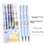 Juvenile Companion X Lexuan neutral pen hot erasable high-value student office 0.5ST head push signature pen easy-to-erase magic pen cartoon pen correction water-based pen stationery black 12 pieces - Image 7