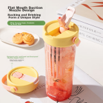 BABLOV flower companion water cup female large capacity high value portable tritan tea and water separation tea straw cup 800ml