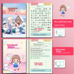Juvenile companion X Senmu diary elementary school children cartoon cute Tianzi square A5 diary car line book starry sky bear square 4 books CXA5030A303 - Image 5