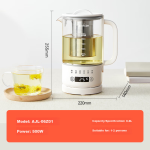 ankale health pot 600ml 316 stainless steel + high borosilicate glass office small mini multi-function stew all-in-one constant temperature kettle AJL-06Z01 with filter