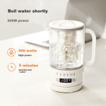 ankale health pot 600ml 316 stainless steel + high borosilicate glass office small mini multi-function stew all-in-one constant temperature kettle AJL-06Z01 with filter - Image 3