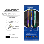 Dianshi pen limited lightning time and space capsule press neutral pen 0.5mm black pen low center of gravity black technology student brush pen office signature pen 3 pens + 3 cores - Image 3