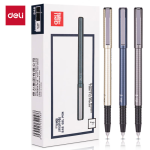 Deli business style uncapped neutral pen carbon water pen colorful pen holder signature pen 0.38mm full needle office pen black 12 pieces/box S46 - Image 2