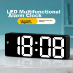 BBA alarm clock smart student digital led electronic clock desktop bedside ornaments alarm black white 0712