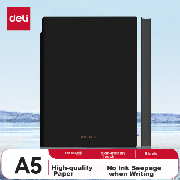 Deli 3 A5/80 sheets office notebook notepad draft book wireless binding book student supplies mixed color 23211