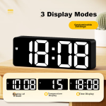 BBA alarm clock smart student digital led electronic clock desktop bedside ornaments alarm black white 0712 - Image 2