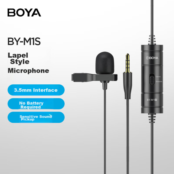 BOYA Boya microphone M1S mobile phone live broadcast collar microphone camera SLR camera interview short video dubbing radio microphone chest microphone small bee microphone 6 meters