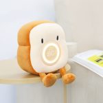 Momen doll alarm clock toast plush alarm clock night light multi-function student creative electronic clock boys and girls children's holiday gift to sleep with haha - Image 5