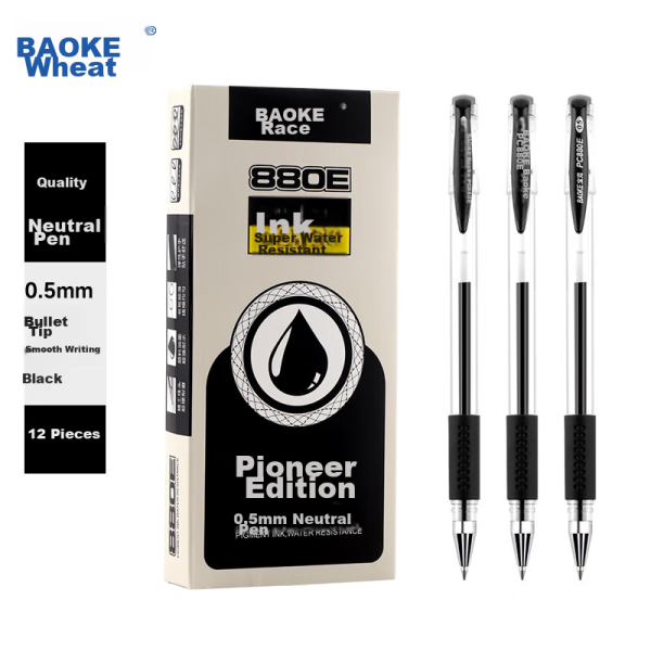Deli ballpoint pen medium oil pen 0.7mm bullet soft rubber handshake ballpoint pen click pen office supplies blue 36 pieces/box P06546