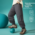 ASK JUNIOR pure cotton boy pants 2025 spring overalls casual sports woven pants children's leggings trousers gray 160 - Image 2