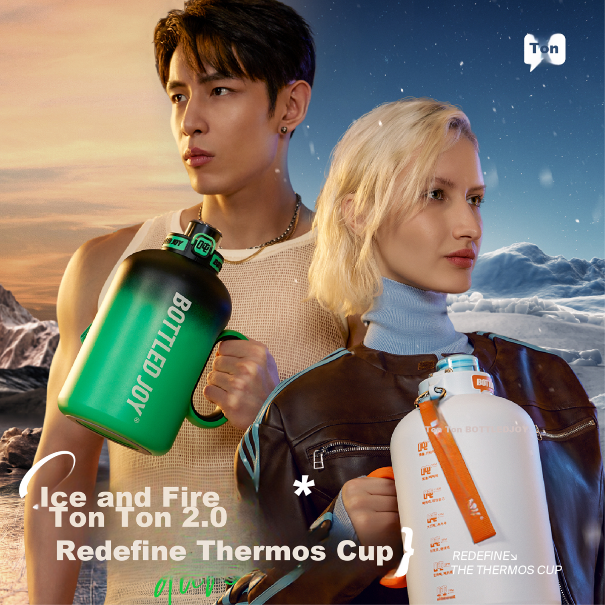 BOTTLED JOY thermos cup large capacity 316 stainless steel water cup ice fire ton bucket ice cup student portable ton cup - Image 1