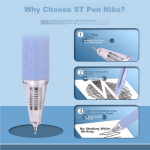 Jin Wannian [grinding] 0.5mmST push soft rubber sleeve heat-erasable neutral pen student exam office meeting record signature pen crystal blue 12 pieces G-13410-002 - Image 5