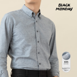 BLACKMONDAY [80 long-staple cotton] pure cotton long-sleeved shirt men's spring and autumn cotton free ironing men's casual business shirt - Image 2