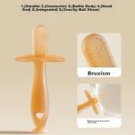 COOKSS baby teether molar chew stick baby chew glue small mushroom teether anti-sucking hand silicone toy 3-piece set - Image 2