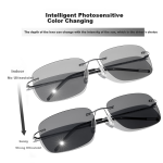 CAPONI frameless sunglasses men's ultra-light color-changing sunglasses anti-ultraviolet polarized driving special night vision glasses anti-high beam - Image 3