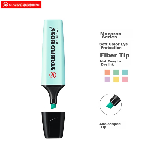 STABILO macaron highlighter large capacity color light color colorful highlighter to mark key points for students to mark with a marker 70/113 turquoise (single)