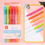 Deli stationery black single-head thin rod marker oil pen student children art painting hook pen conference pen learning marker pen marker 10 pieces/box SK109 black - Image 6