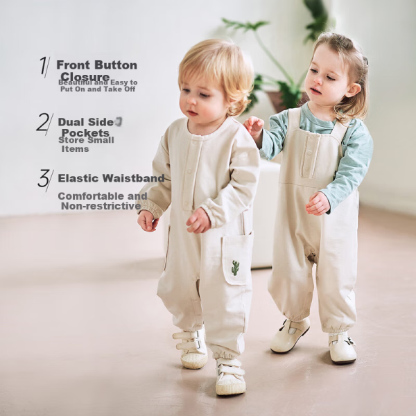 babylove baby jumpsuit spring boys and girls baby romper crawling clothes casual outing clothes simple all-match clothes spring clothes