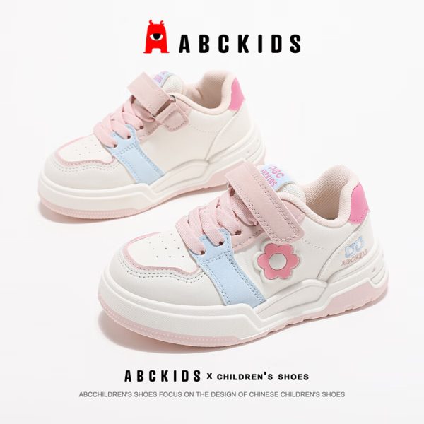 ABC KIDS children's sneakers autumn girls casual shoes trendy white powder blue size 36 [inner length 215 suitable for foot length 210]
