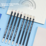 Deli (deli) Zhenshun smooth office neutral pen signature pen 0.5mm bullet head press pen fountain pen office supplies black 6 pieces/box S08-6 - Image 3