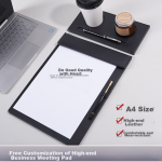 Tengxiong leather A4 conference pad clip corporate business hotel conference room stationery office supplies report clip record pad clip cardboard note magnetic writing board clip customizable logo - Image 2