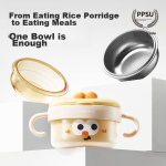 beedoll baby food bowl baby special water filling insulation bowl constant temperature children's tableware grinding suction cup bowl PPSU orange - Image 6