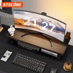 ATSCORE monitor heightening stand computer stand heightening stand monitor stand desktop computer desk stand notebook stand desktop base walnut brown
