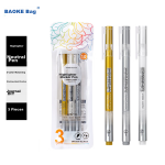 Deli 0.5mm mechanical pencil set (3 automatic pens 60 lead cores) with eraser for students to practice writing for exams 33156 white