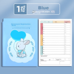 Zuo Lanzhe homework registration book for primary school students, homework error book, first grade, second grade, third grade classroom registration, thick homework record book, small book, blue - Image 3