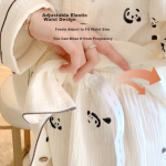 9i9 confinement clothes summer pure cotton pregnant women postpartum nursing clothes feeding cardigan pajamas home clothes suit panda XLA14 - Image 3