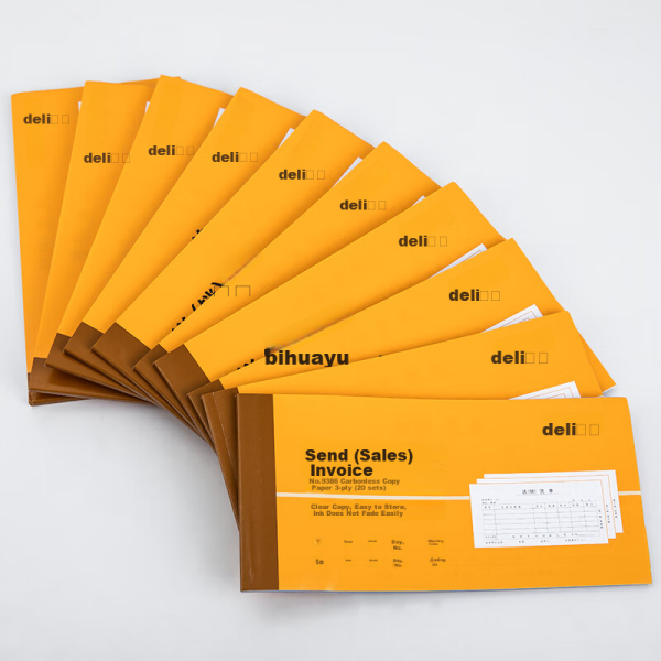 Deli [Super Hot Selling] 10 Carbonless Paper Triple Single Column Receipts Financial Handwritten Receipts Financial Supplies Office Supplies p09384