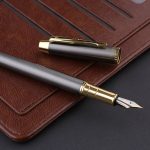 HERO fountain pen/signature pen 7006 student office calligraphy fountain pen business gift F tip gray - Image 4